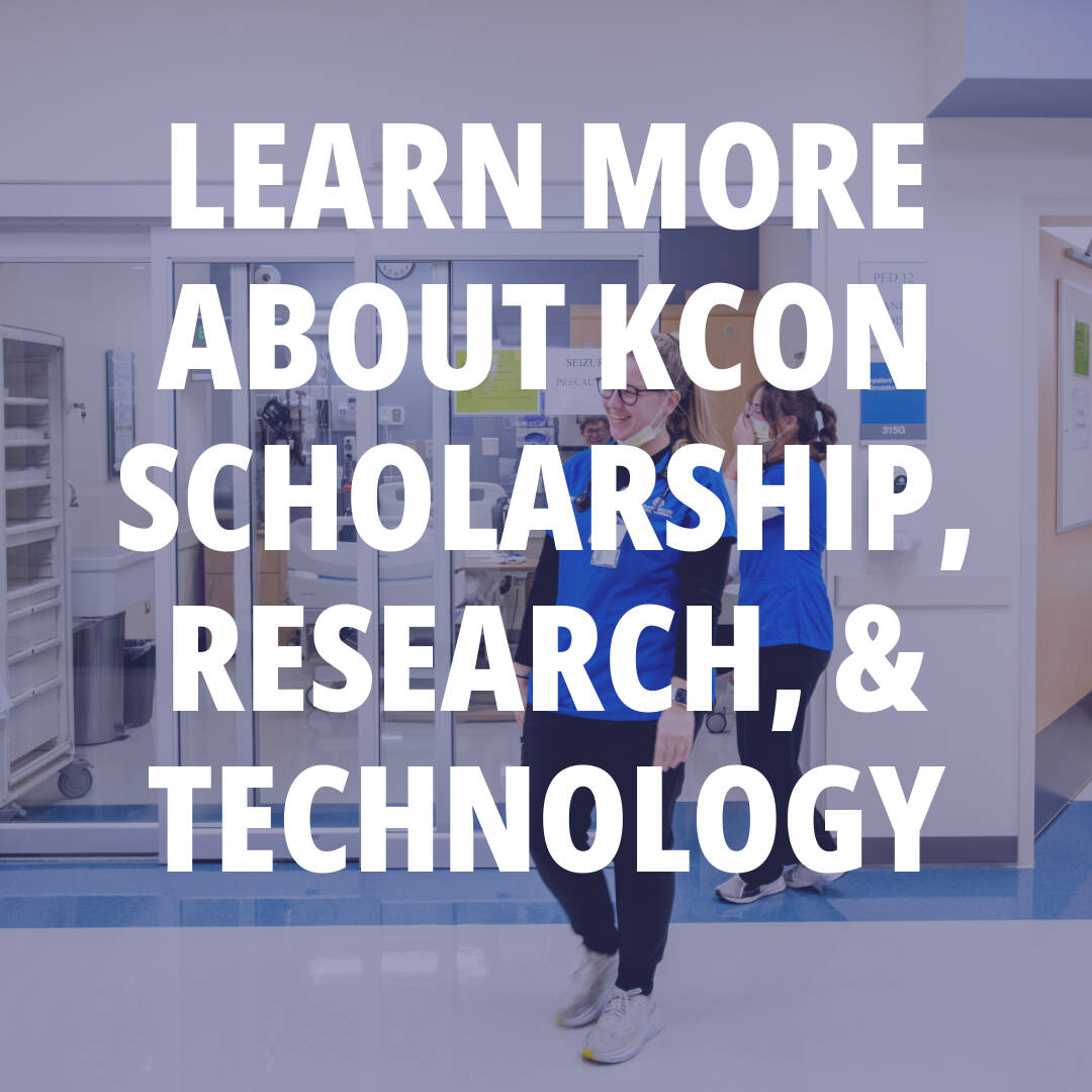 Button to learn more about Scholarship and Research